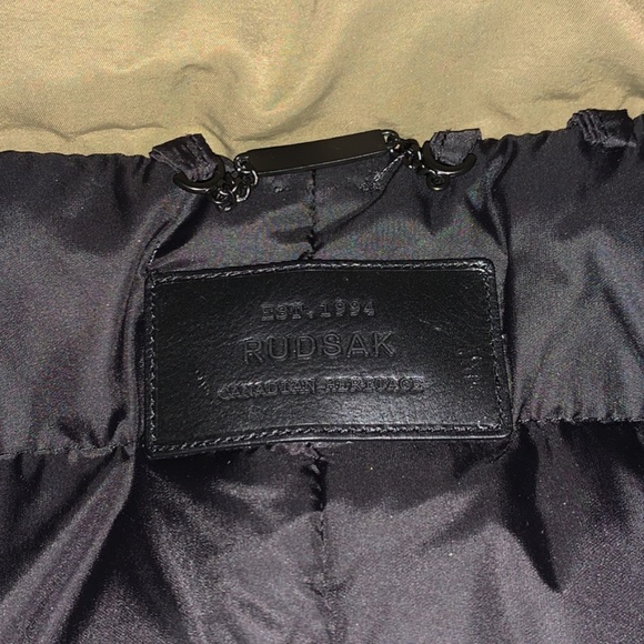 Rudsak premium goose down jacket in Olive Green with black fur - Picture 5 of 5